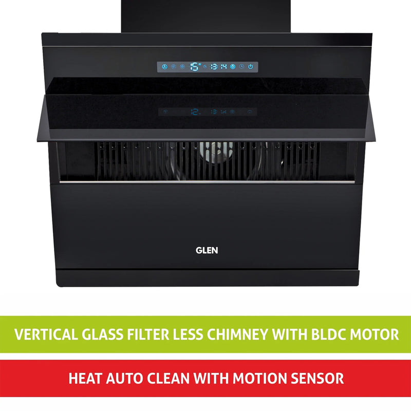 Auto Clean Glass Filterless Chimney with Inverter Technology, BLDC Motor 1400 m3/h - 60/75/90 cm (6073 AC)