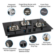 3 Burner Glass Hob features