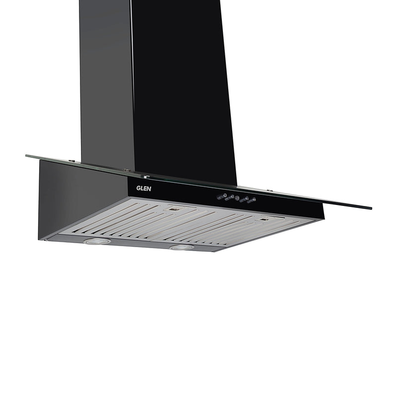 Designer Kitchen Chimney Black Glass Baffle filters 60cm 1000 m3/h -Black (6077 BL)