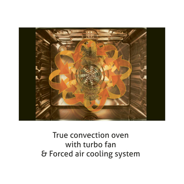 Built in Oven Touch Controls Motorised Rotisserie Turbo Fan 80L with Multi-function (661)