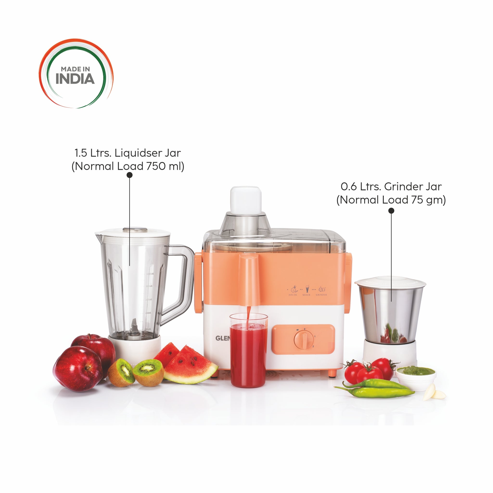 Buy 3-in-1 Juicer Mixer Grinder with 2 Jars 500-watt at Best