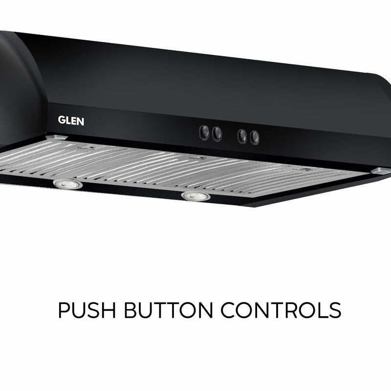 Straight Line Kitchen Chimney Push Button Baffle filters 90cm 1000 m³/h - Black (6014)