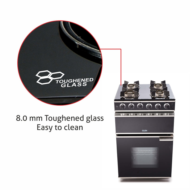 Cooking Range Glass Gas Grill, Gas Oven Rotiseerie Double Ring Forged Brass Burners Auto Ignition  (2014DBAI)