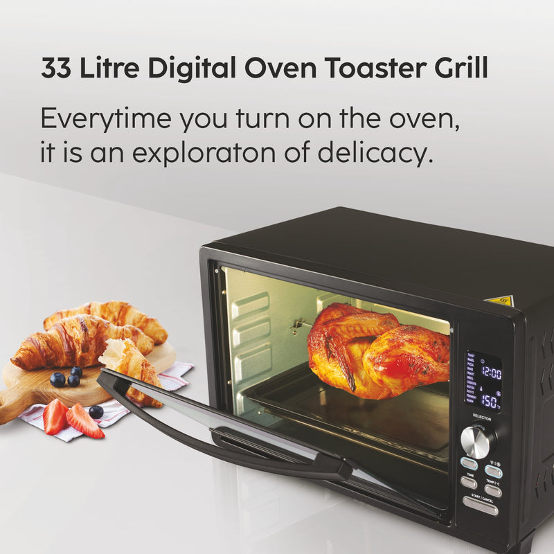 Digital Oven Toaster Griller (OTG) -33 Litres with Convection, Motorized Rotisserie, 1500W - Black (5033DIGI)