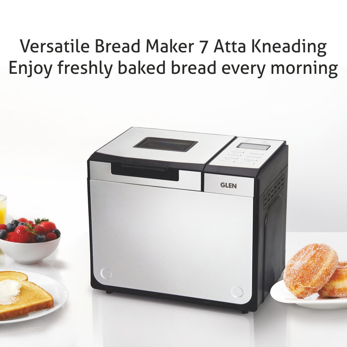 Bread Maker & Atta Kneader, Fully Automatic, 12 Pre-Set Functions, Electronic Control Panel - Silver (3034)