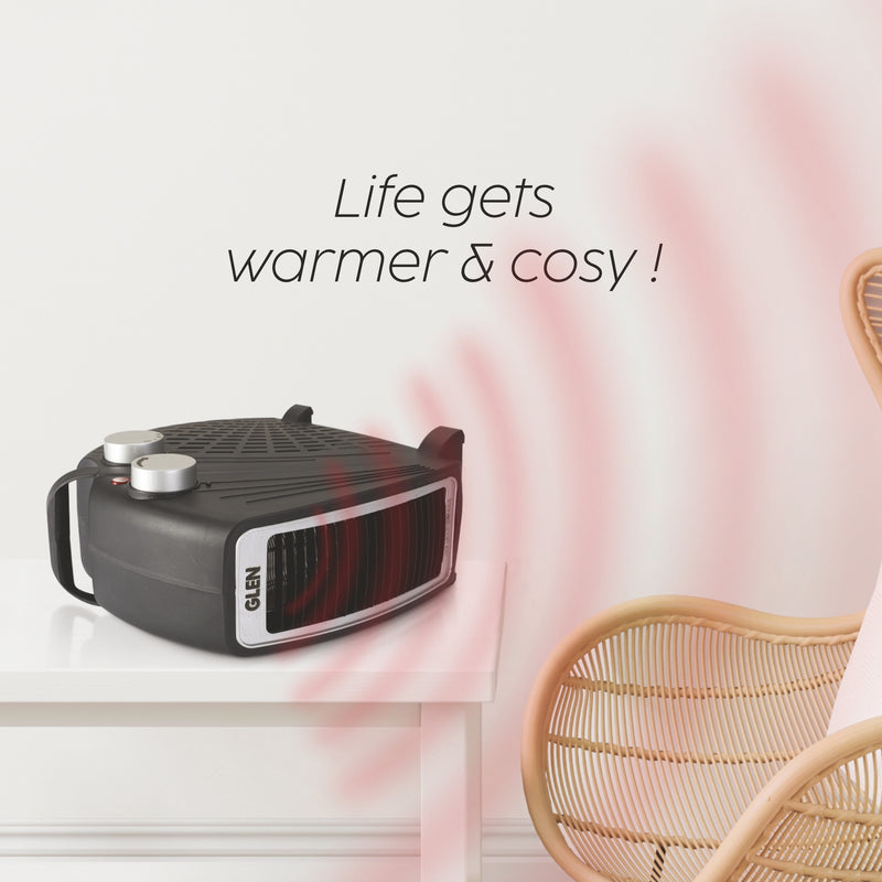 Electric Fan Room Heater with 2 Heat Settings - Black/ Grey (HA7020FH)