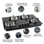 4 Burner Glass Hob features