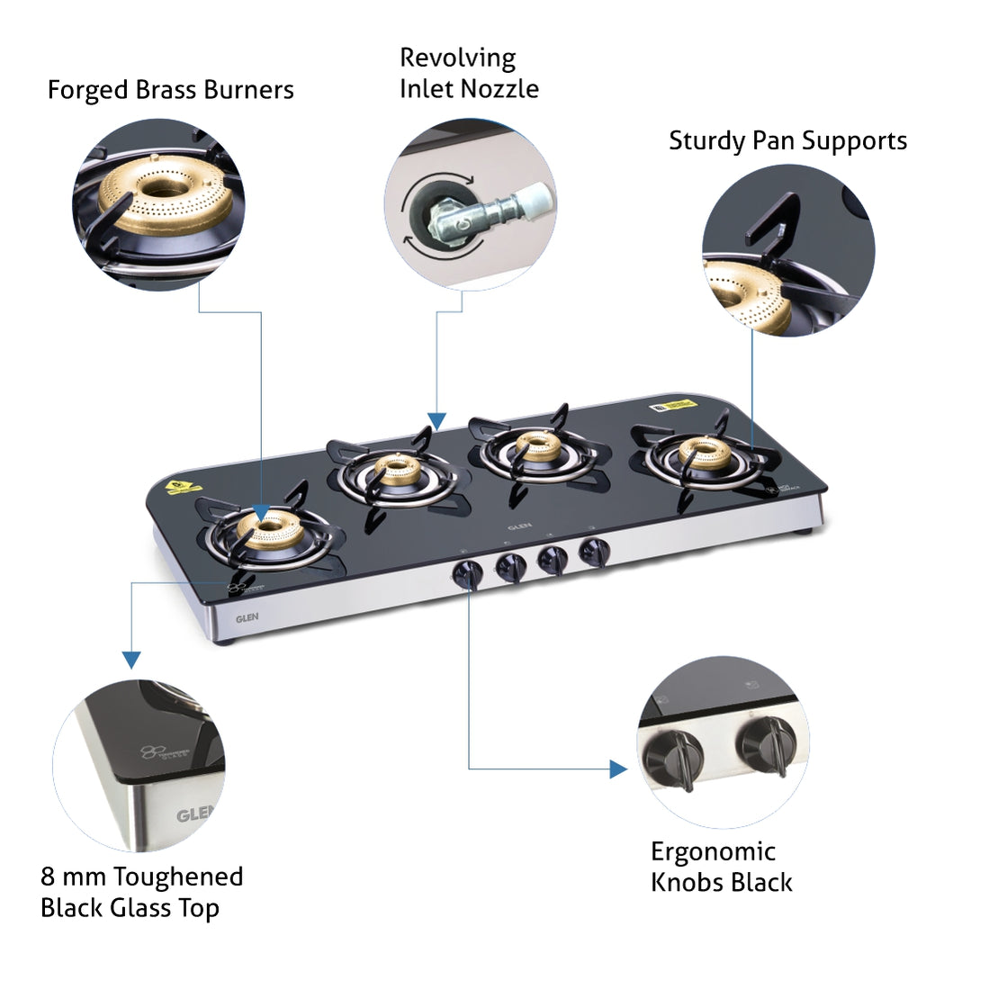 Gas Stove 4 Burner Buy Gas Stove Online at Best Prices Glen — Glen