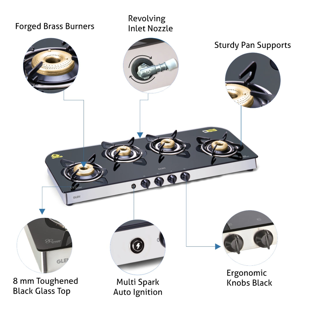 Buy 4 Burner Gas Stove Auto Ignition at Best Prices Glen — Glen
