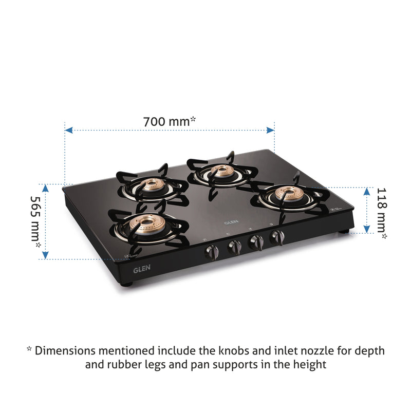 Glen 4 Burner LPG Stove (CT1044GTBBBL)