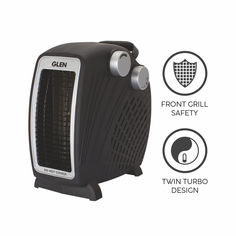 Electric Fan Room Heater with 2 Heat Settings - Black/ Grey (HA7020FH)
