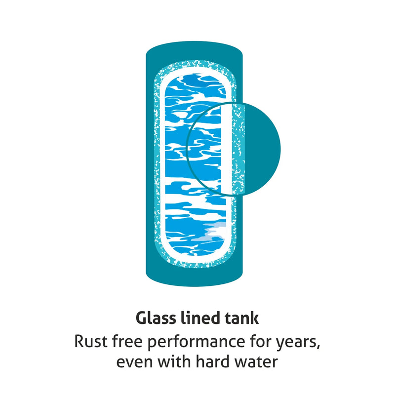 Water Heater Rating, 35/50 Litre 2000W 8 Bar Pressure Glasslined Element and Tank, Temperature control (7056)