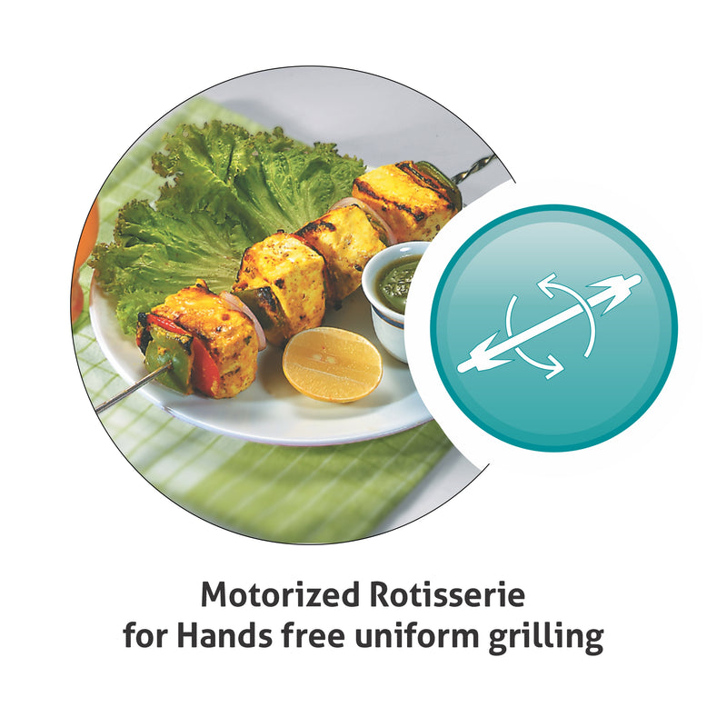 Built in Oven Motorised Rotisserie Turbo Fan 70Ltr with 9 Multi-functions (651MRTSS)