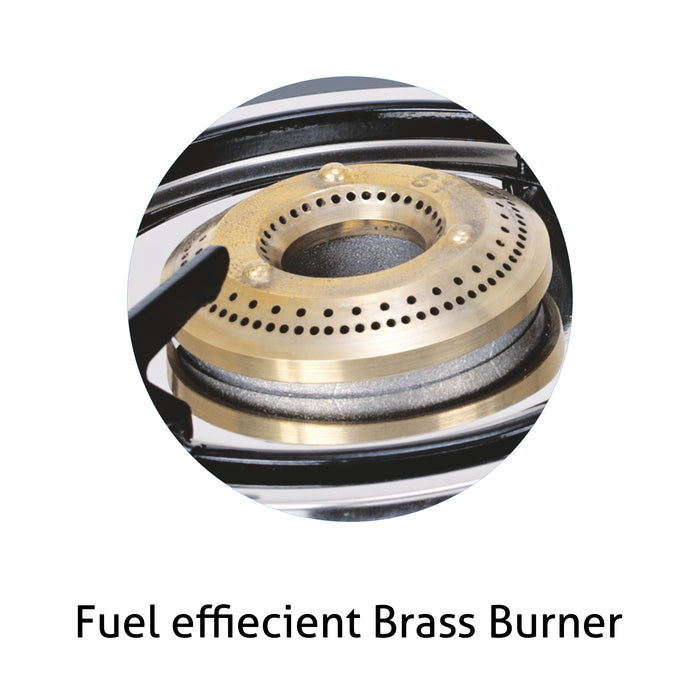 3 Burner  Glass Gas Stove Junior with Brass Burner (1030 GT JU BB)