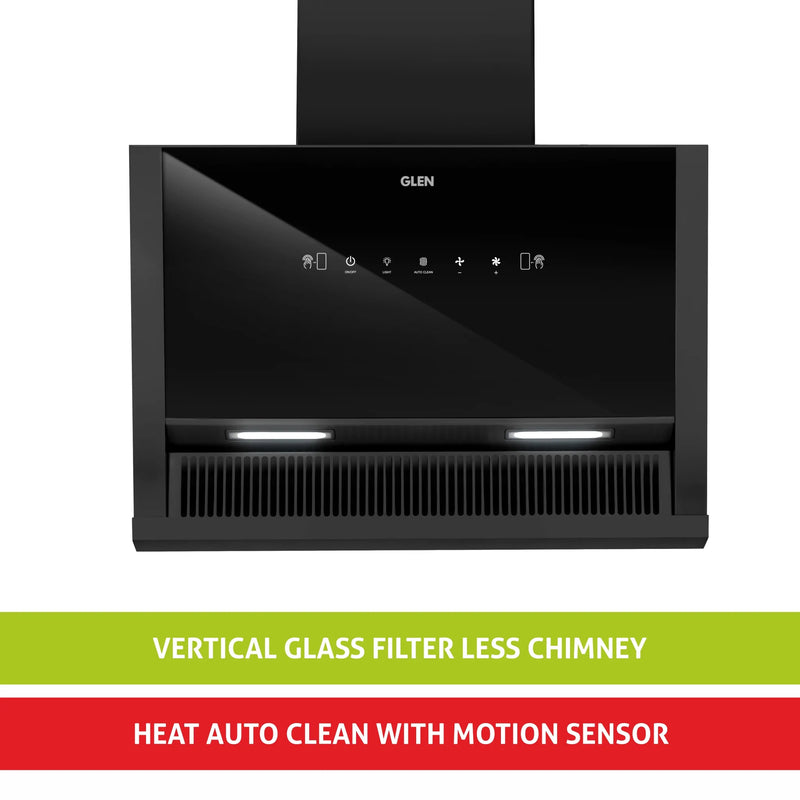 Auto Clean Filterless Glass Chimney with motion sensor