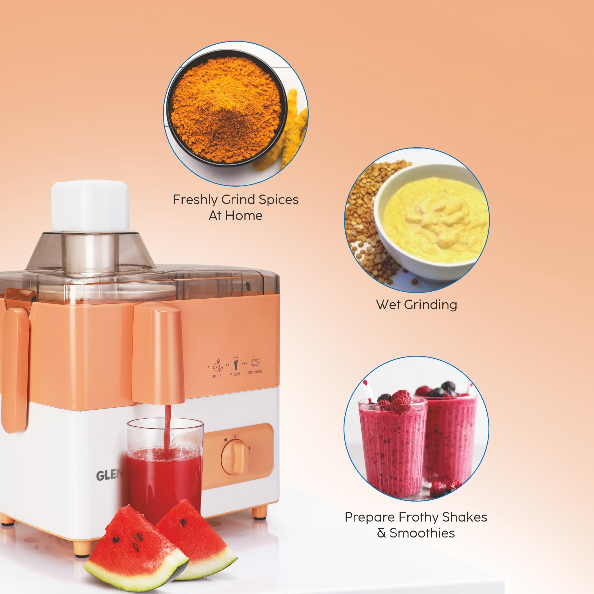 Buy 3-in-1 Juicer Mixer Grinder with 2 Jars 500-watt at Best