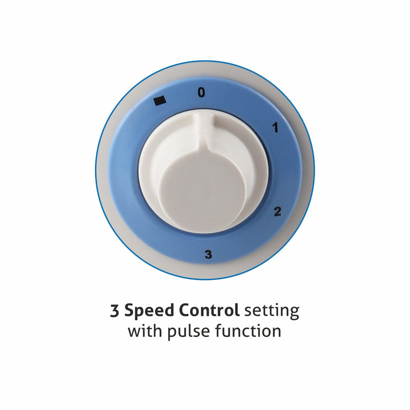 Mixer Grinder 750W with 3 Stainless Steel Liquidiser, Grinder and Chutney Jars, ISI - White (4023)