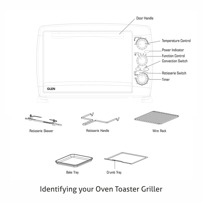 Oven Toaster Griller 30 Litres with Full Back Convection & Motorized R —  Glen Appliances Pvt. Ltd