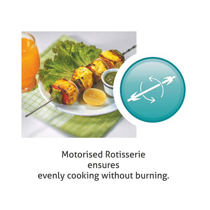 Built in Oven Touch Controls Motorised Rotisserie Turbo Fan 80L with Multi-function (661)