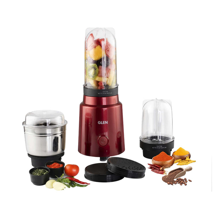 Active-Blender Grinder, 350W, 20000 RPM Mixer, Grinder, Blender, 1 SS Grinder Jar, 2 Jars - RED