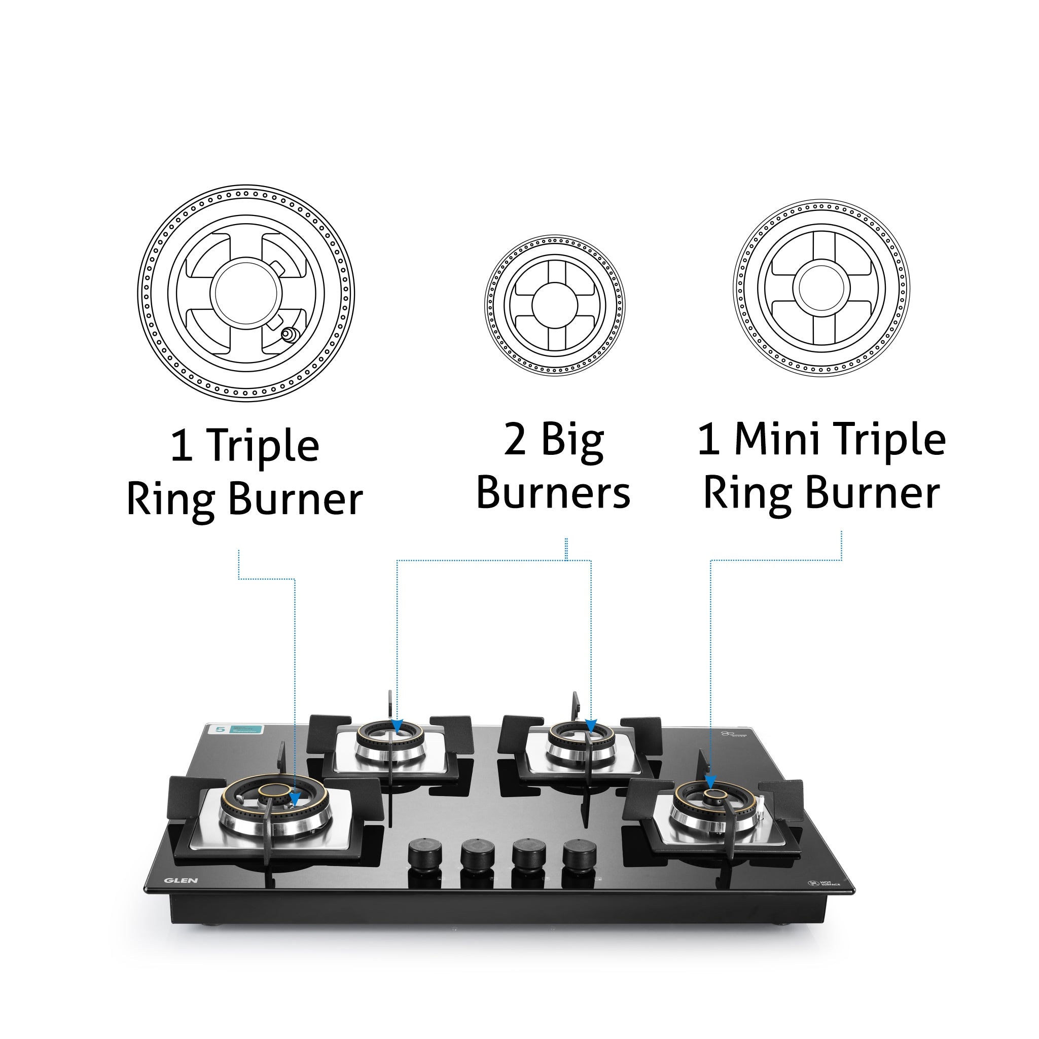 Buy 4 Burner Built In HobTop Online at best Prices In India — Glen