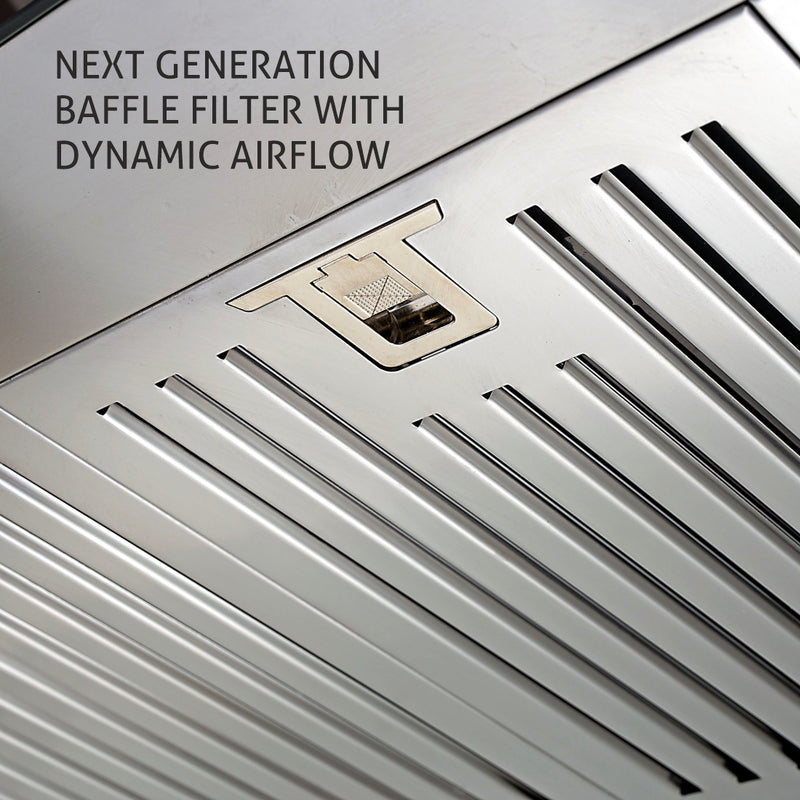 Straight Line Kitchen Chimney with Push Button Control, Baffle filters 60cm 1000 m3/h -Silver (6000 DX SS)