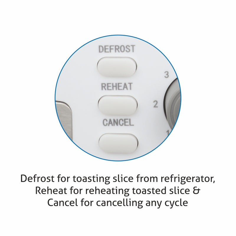 Electric Auto Pop-up Toaster, 2 Slice 800W, 7 Level Browning Control, Removable Crumb Tray - White (3012)