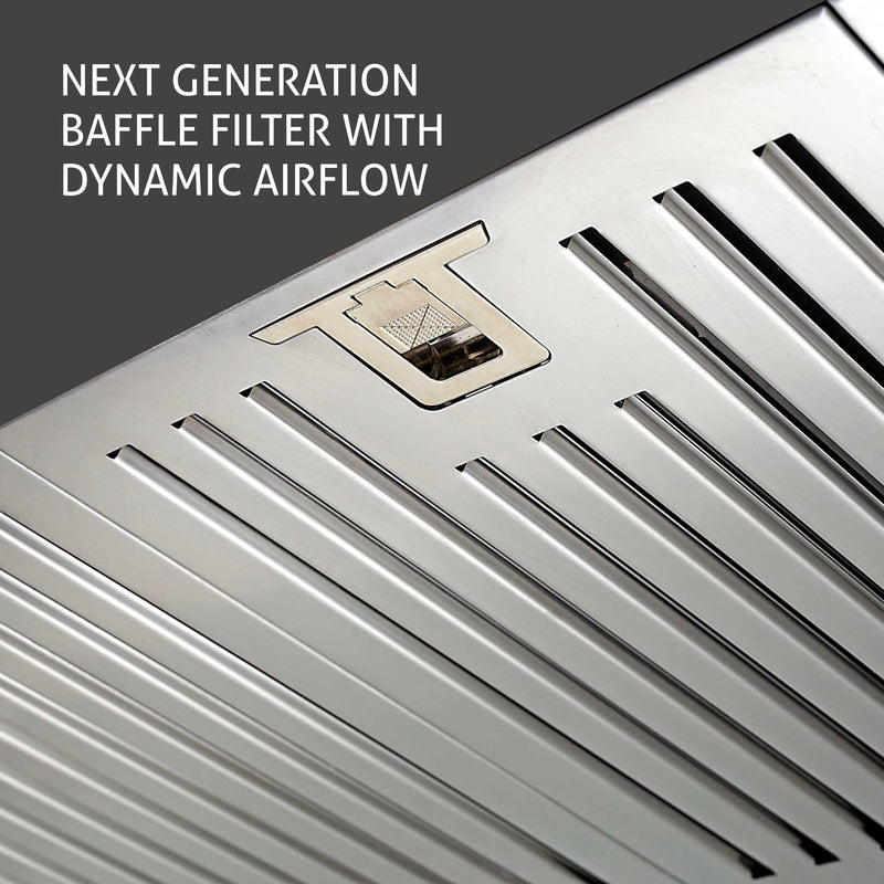 Electric Kitchen Chimney, Pyramid Shape Baffle filters 60cm 1250 m3/h - Black (6054 BL)