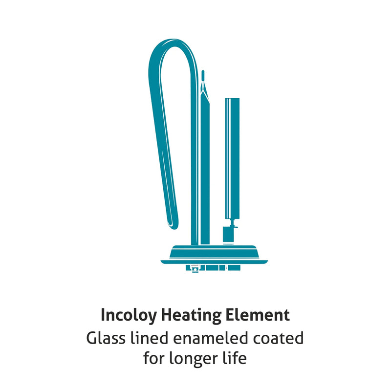 Water Heater 50 Litre 2000W 8 Bar Pressure Glasslined Element and Tank, Temperature control (7056)