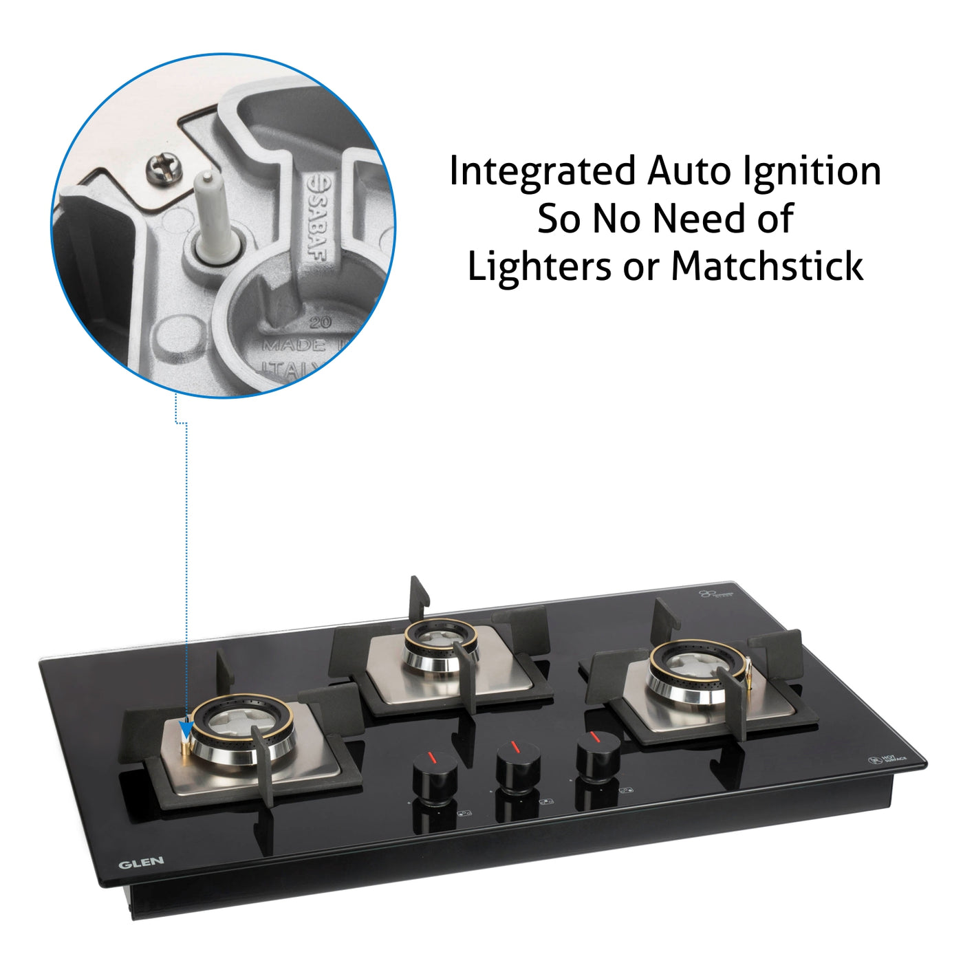 Buy 3 Burner Built In HobTop Auto Ignition at Best Prices Glen — Glen