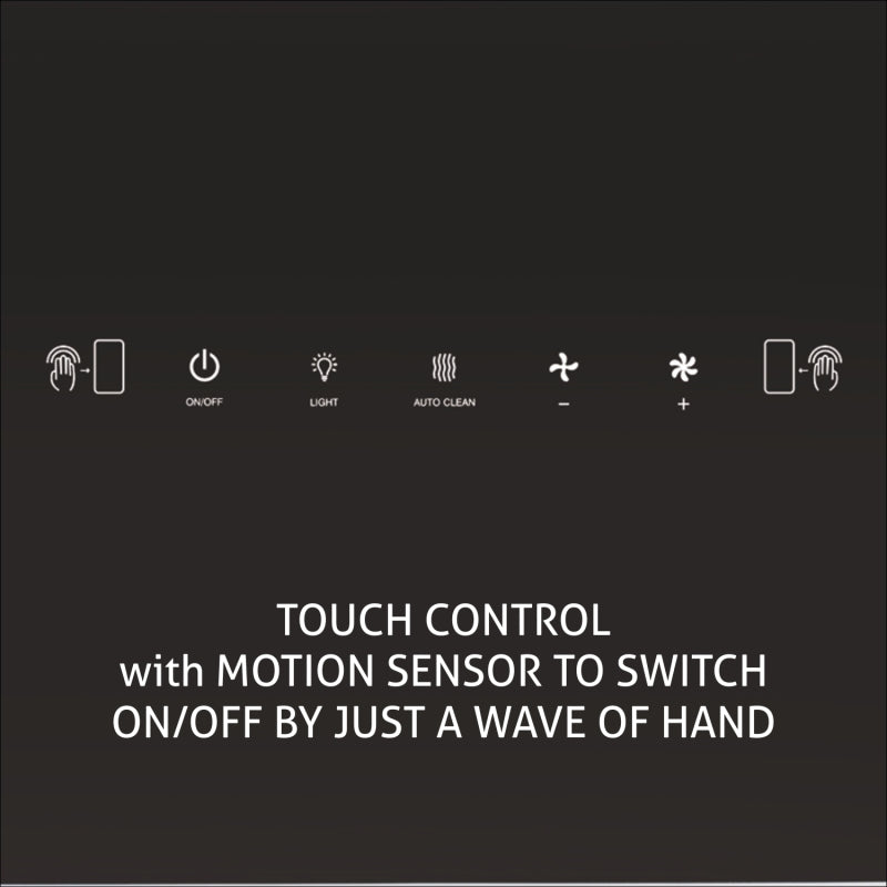 Auto Clean Kitchen Chimney, Baffle Filters, Touch Control with Motion Sensor 60cm 1200 m3/h - Silver (6078 MS AC)