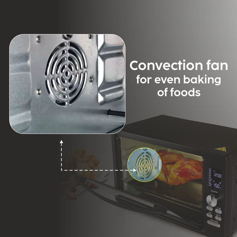 Digital Oven Toaster Griller (OTG) -33 Litres with Convection, Motorized Rotisserie, 1500W - Black (5033DIGI)