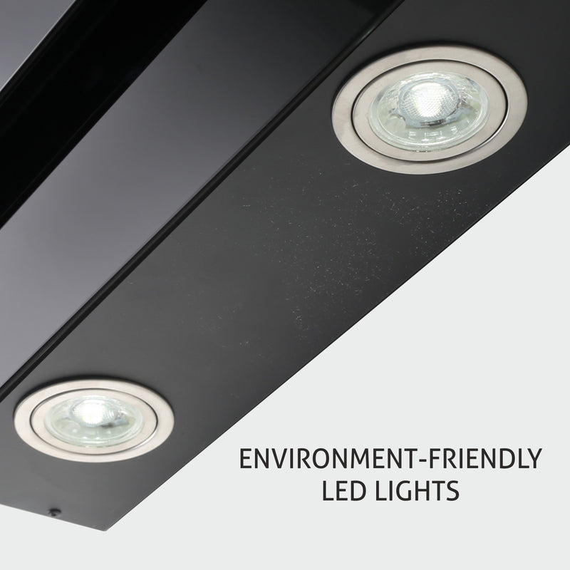 Electric Chimney Vertical Glass Touch Sensor, Baffle filters 60cm 1250 m3/h- Black (6079 TS)