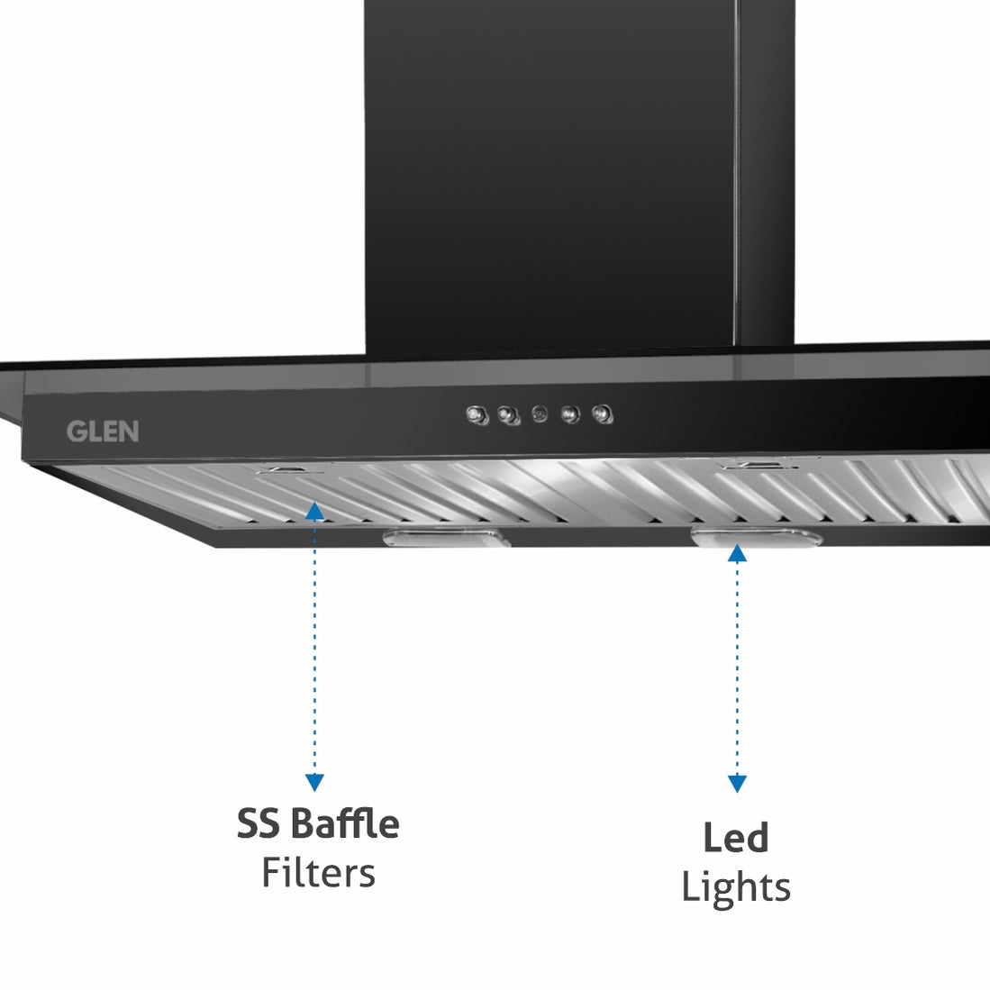 Buy Glen Kitchen Chimney 60cm 6062 BL Online at Best Prices — Glen