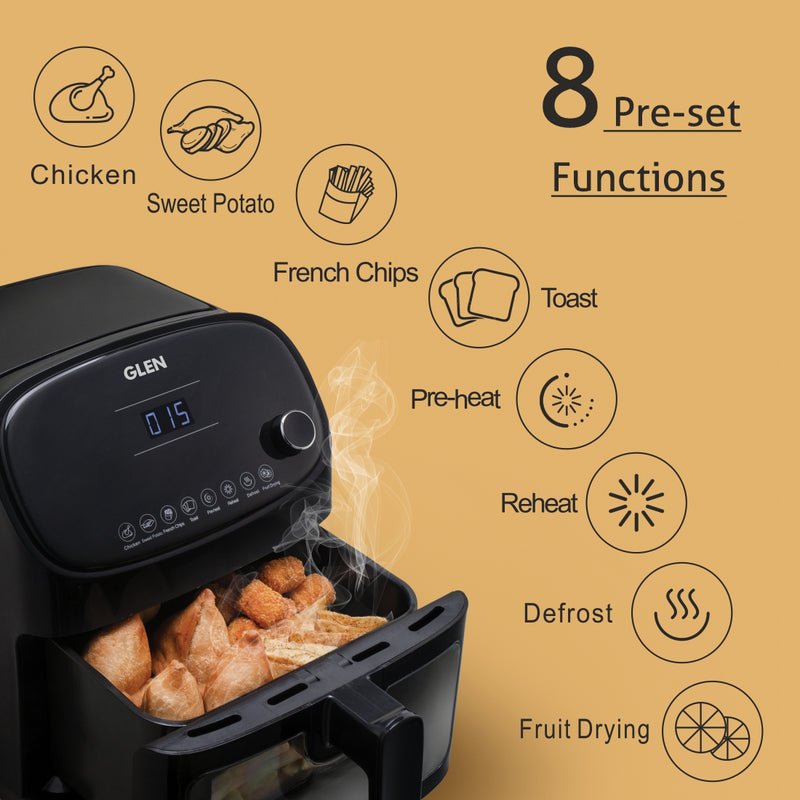 1350W digital air fryer with 8 pre set functions