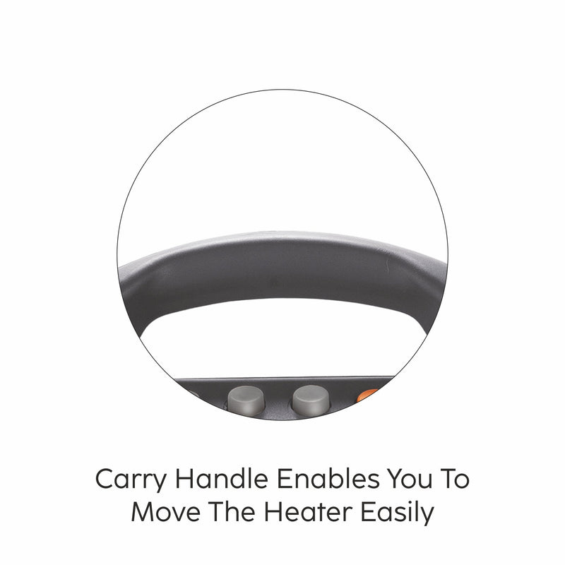 Electric Halogen Room Heater with 3 Heat Settings Grey/Black- HA7017