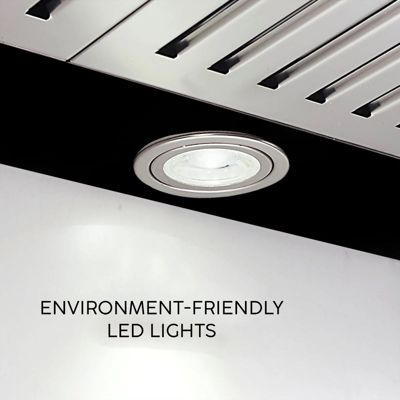 Straight Line Kitchen Chimney Push Button Baffle filters 60cm 1000 m³/h - Black (6014)