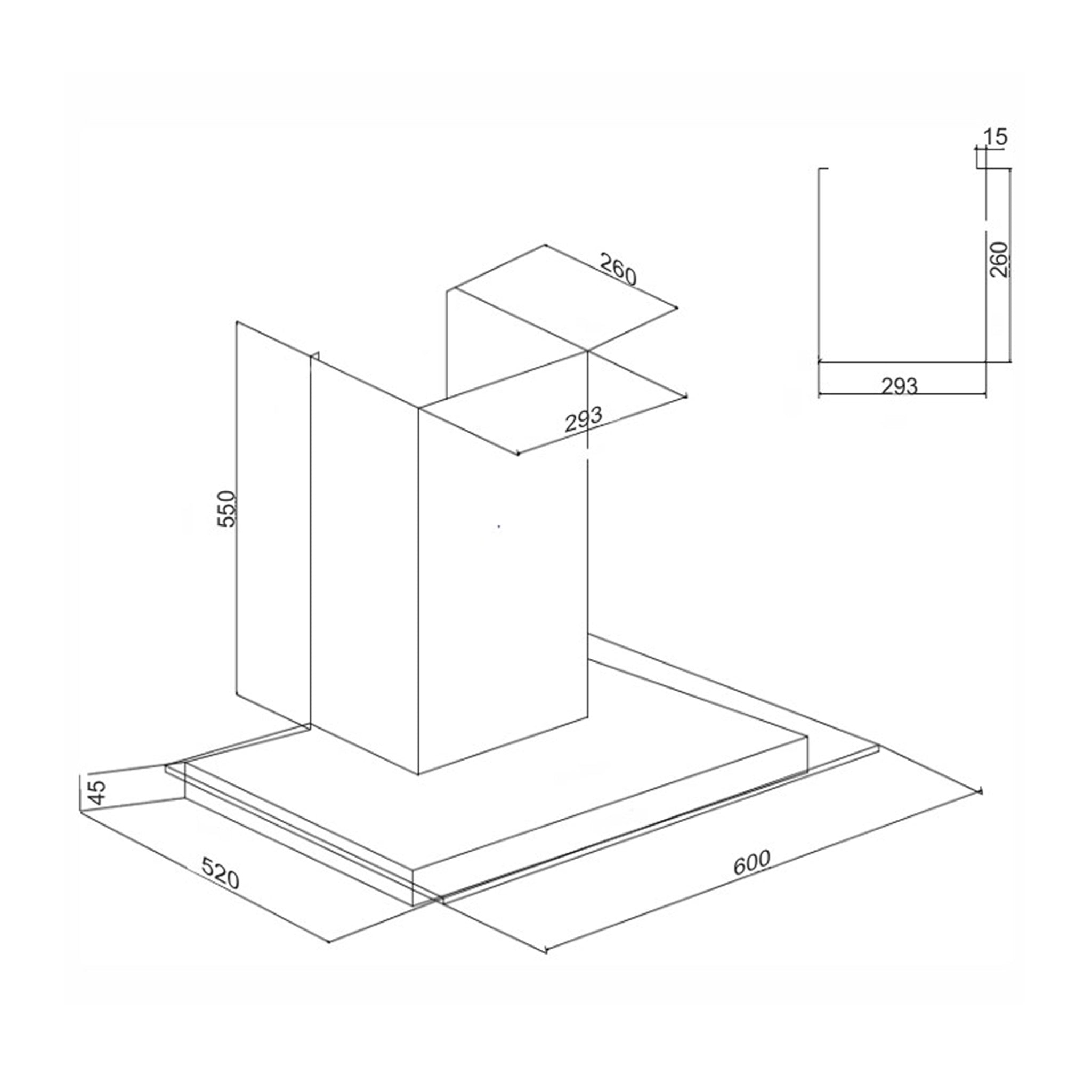 Buy Glen Designer Chimney 6062 SX 60cm - 1000 m3/hr Online — Glen