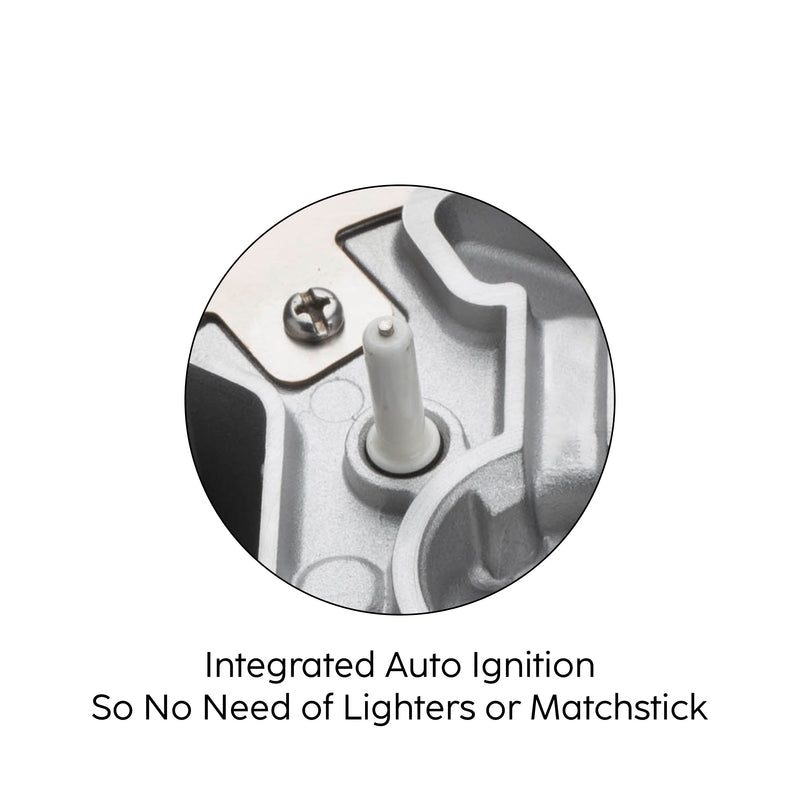 3 Burner Built in Glass Hob with Italian Double Ring Burners Auto Ignition (1073 SQ IN)