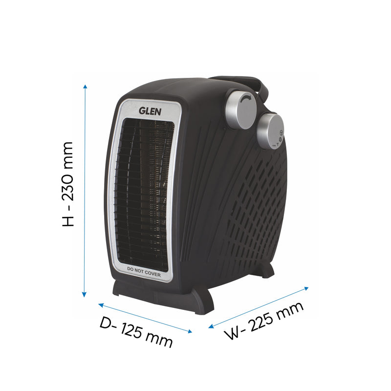 Electric Fan Room Heater with 2 Heat Settings - Black/ Grey (HA7020FH)
