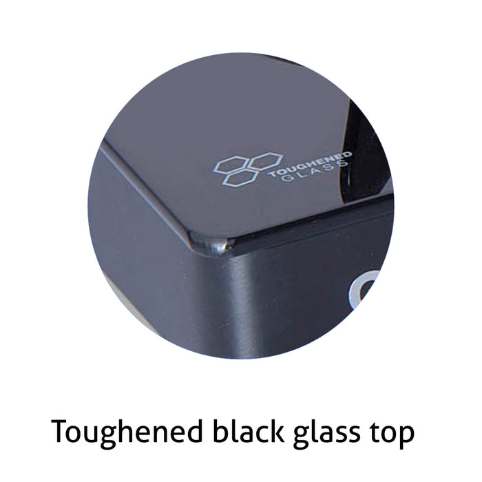 4 Burner Glass Gas Stove with Brass Burner, Black (1041 GT BB BL)