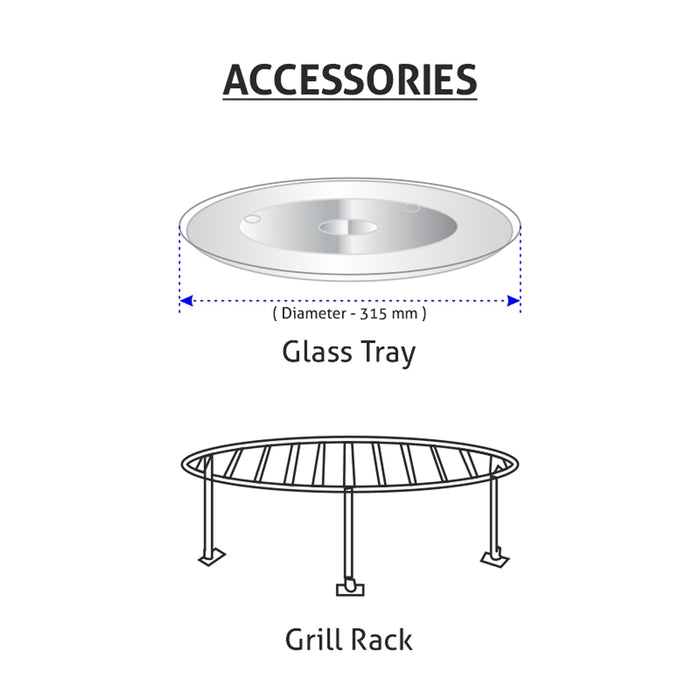 Built In Microwave with Grill 25Ltr Glass Finish (MO 675)