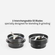 20000 RPM powerful blender with 2 interchangeable stainless steel blades