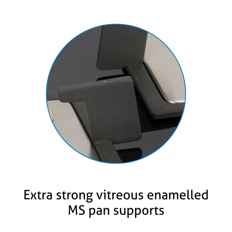 5 Burner Built-in Glass Gas Hob Triple Ring Burner Double Ring Forged Brass Burner Auto Ignition (1095 SQDBTR)