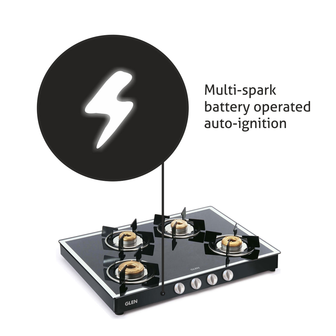 4 Burner Gas Stove Buy Gas Stove 1048 Auto Ignition Glen — Glen Appliances Pvt. Ltd