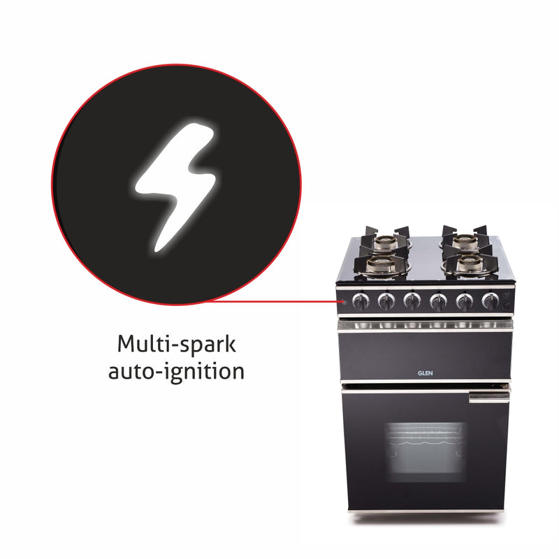 Cooking Range Glass Gas Grill, Gas Oven Rotiseerie Double Ring Forged Brass Burners Auto Ignition  (2014DBAI)