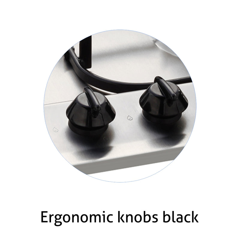 4 Burner Stainless Steel Built in Hob Triple Ring, Double Ring Forged Brass Burners Auto Ignition (1061 DBTRSS)