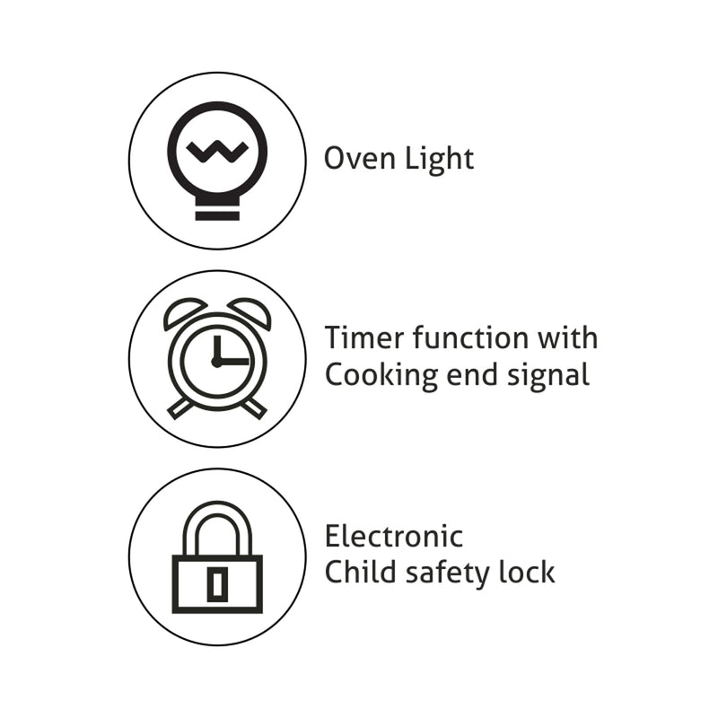 Built in Oven Touch Controls Motorised Rotisserie Turbo Fan 80L with Multi-function (661)