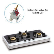3 Burner Free Standing Glass Hob with italian gas valve