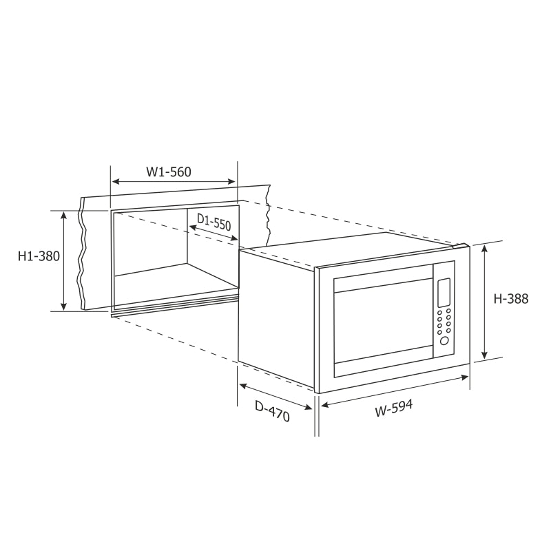 Built in Microwave with Convection Jog wheel Control 25 Ltr (MO 674)